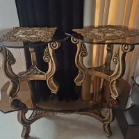مبل استیل ۷نفره+۲ میزبان و۳میز جلو مبلی|مبلمان خانگی و میز عسلی|برخوار, |دیوار
