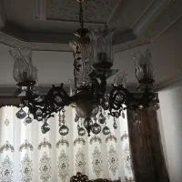 لوستر کریستال و برنز|لوستر و چراغ آویز|قم, زنبیل آباد|دیوار