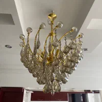 لوستر طلایی در حد نو|لوستر و چراغ آویز|مشهد, سرافرازان|دیوار