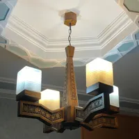 لوستر چوبی مدرن و کلاسیک پنج شاخه و چهار شاخه|لوستر و چراغ آویز|شیراز, قدوسی غربی|دیوار