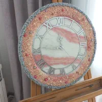 ساعت دیواری رزینی توسی صورتی|ساعت دیواری و تزئینی|کرج, گوهردشت|دیوار