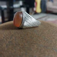 انگشتر نقره عقیق سنگ پرتقالی.. حرز امام جواد