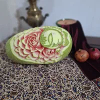 دیگرنگران شب یلدانباشیدحکاکی هندوانه وکدو سبدمیوه.