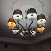 لوستر 8شاخه استیل همراه دیوار کوب