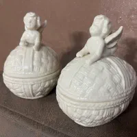 مجسمه آنتیک سرامیک چینی و قندان|مجسمه، تندیس، ماکت|کرمان, |دیوار