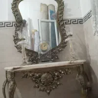 آینه وشمعدان ومیزکنسولی طرح برنج|بوفه، ویترین، کنسول|ری, هاشمآباد|دیوار