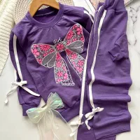 لباس شلوار بچه گانه بنفش و سرخابی