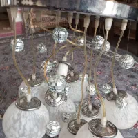 یک لوستر ۱۰تای سالم فقط ۲تاشیشش شگسته|لوستر و چراغ آویز|تبریز, |دیوار