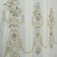 پرده فلت ۳ متری گل برجسته