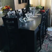 مبلمان هفت نفره بامیز ناهار خوری هشت نفره تمام چوب