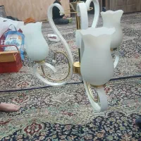 لوستر سفید ۳ شعله|لوستر و چراغ آویز|همدان, |دیوار