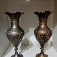 گلدان برنجی لب هلالی هندی و قدیمی