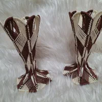 دوگلدان تزیینی مکرومه