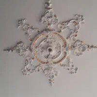 دور لوستر دور چراغ گچ کاری گچ بری نقاشی لکه گیری|لوستر و چراغ آویز|تبریز, |دیوار