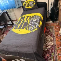 تخت تک نفره با تشک خوشخواب ،پا تختی ،کتابخانه ،فرش