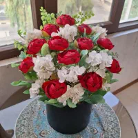 باکس و گلدان گل مصنوعی دست ساز و نو
