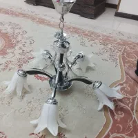 لوستر 5 شاخه استیل