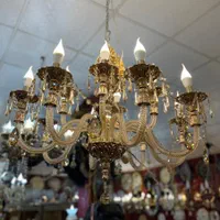 لوستر کریستالی باکارات شیشه ای ۱۲ شعله