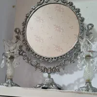 ایینه شمعدان برنز (نقره ای)