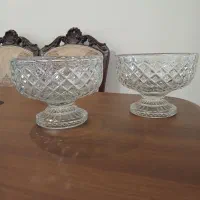 یک جفت کریستال پایه دار آنتیک