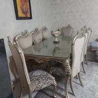 میز ناهارخوری ۸ نفره با شیشه