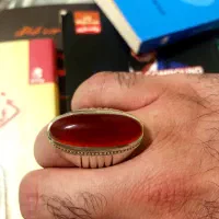 انگشتر عقیق سرخ آبدار
