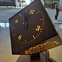ساعت آباژور رومیزی چوبی|چراغ خواب و آباژور|کرج, عظیمیه|دیوار