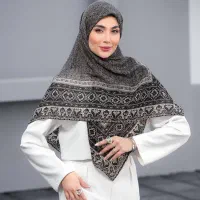 روسری دستدوز چاپخیس طرح اسلیمی|لباس|آستانه اشرفیه, |دیوار