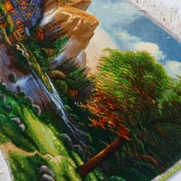 تابلوفرش منظره کلبه جنگلبان تابلو فرش دستبافت|تابلو فرش|مشهد, کوشش|دیوار