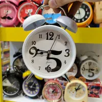 ساعت رومیزی فانتزی زنگ دار ساعت کرومی شماطه دار