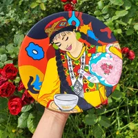 نقاشی چهره روی سفال مناسب هدیه،دکور منزل و محل کار|تابلو، نقاشی، عکس|لاهیجان, انقلاب|دیوار