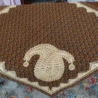۷تکیه رومیزی و جانماز ترمه طرح ترنج دست دوز