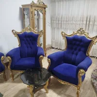 مبلمان استیل 7نفره همراه را میز و عسلی و ویترین|مبلمان خانگی و میز عسلی|مبارکه, |دیوار