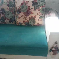 مبل هفت نفره فیروزه ای سفید