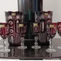 سرویس کریستال چک اصل(دوگلدان و شش گیلاس)