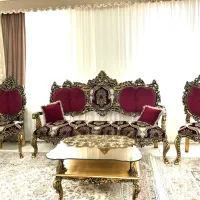 مبل استیل ۹ نفره با میزبان (جلو مبلی و میزعسلی)