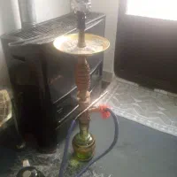 قلیون چوبی شلنگ نو شیشه نو سری هم نو هستش