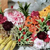 تزئین شب چله وحکاکی هندوانه وکدو ومیوه ها