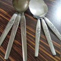 ملاقه و کفگیر استیل گل سرخ