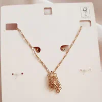 نیمست زنجیری گل نگینی صورتی رویایی|بدلیجات|یزد, |دیوار