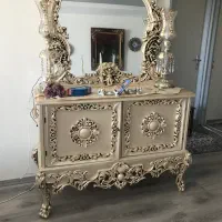 کنسول صدفی تمام چوب