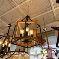 لوستر اقتصادی و خوش قیمت چوب و فلز|لوستر و چراغ آویز|شیراز, گلکوب|دیوار