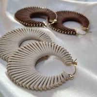 گوشواره چرم استیل نو وارداتی