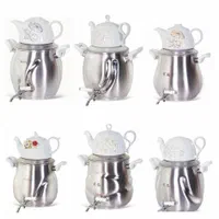 کتری قوری کف چدن 6لیتری مدلGMC چای ساز طرح فرانسه