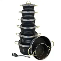 سرویس قابلمه 14پارچه تفلون گرانیت چدن ماهیتابه|ظروف پختوپز|رشت, استقامت ۲|دیوار