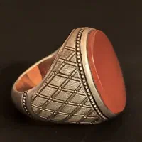 انگشتر مردانه عقیق شنی یمنی