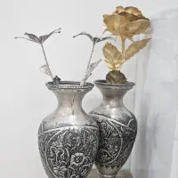 گلدان نقره قلم زنی