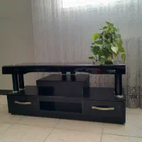 میز تلویزیون چوبی شیشه ایی