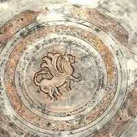 سینی مسی قدیمی قلم کاری قدیمی