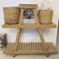 استند گلدان چوبی